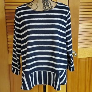 Crown & Ivy striped peplum top